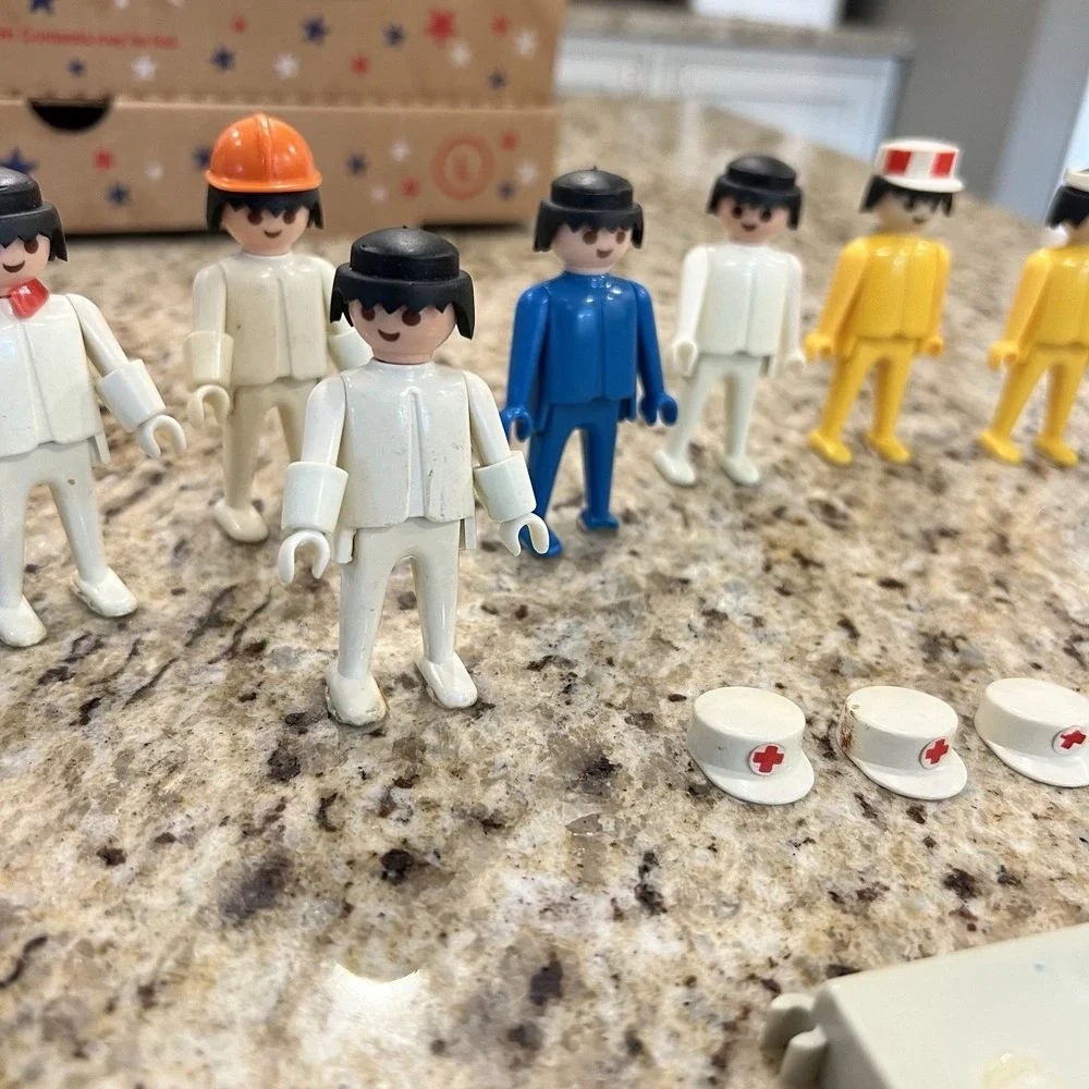 Vintage‎ 70's Playmobil Figures Nurse Medic Fireman Etc Lot. Read